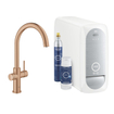 GROHE Blue Home Keukenkraan - 1-gats - C-uitloop - starterkit - Wifi - bleutooth - chilled en sparkling water - brushed warm sunset SW354706