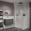 Crosswater MPRO Tête de douche - 38x38cm - 2 jets - Ardoise (gunmetal) SW927988