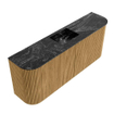 Mondiaz JOYA-DLUX 103.2cm toiletmeubel - ronding links en rechts kleur Oak - Wastafel FAYE positie Midden Zonder kraangat kleur Lava. SW1422112
