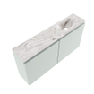 MONDIAZ TURE-DLUX Meuble toilette - 100cm - Greey - EDEN - vasque Glace - position droite - sans trou de robinet SW1103292