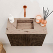 Mondiaz JOYA-DLUX Meuble de toilette 50cm - couleur Walnut - Vasque FAYE position Gauche Sans trou de robinet couleur Arena SW1424324