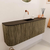 Mondiaz JOYA Meuble de salle de bains - 113,2cm - arrondi gauche et droite couleur Dusk - Vasque FAYE position Milieu Sans trou de robinet couleur Urban SW1421727