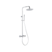 Fortifura Calvi Ensemble de douche pluie - thermostatique - douche principale 30cm - flexible lisse - douchette à main - chrome SW1204421
