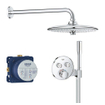 Grohe SmartControl Mitigeur thermostatique encastré - 3 boutons - support de douchette - rond - chrome SW104918