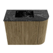 Mondiaz JOYA-DLUX 51.6cm toiletmeubel - ronding rechts kleur Dusk - Wastafel FAYE positie Links Zonder kraangat kleur Lava. SW1423271