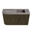 Mondiaz JOYA-DLUX 71,6 cm meuble WC - arrondi à gauche couleur Shadow - Lavabo FAYE position à droite sans trou de robinet couleur Sombra. SW1425226