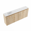 MONDIAZ TURE-DLUX Meuble toilette - 120cm - Washed Oak - EDEN - vasque Opalo - position gauche - 1 trou de robinet SW1104648