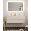 Mondiaz VICA ensemble de meuble de salle de bain - 120cm - meuble sous lavabo lin - 2 tiroirs - lavabo nuage double - 2 trous de robinet XL version 60cm de haut SW1090481