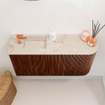 Mondiaz JOYA-DLUX 81.6cm toiletmeubel - ronding rechts kleur Ruby - Wastafel FAYE positie Links 1 kraangat kleur Frappe. SW1423489