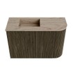 Mondiaz JOYA-DLUX Meuble de toilette 61,6cm - arrondi droit couleur Shadow - Lavabo FAYE position Gauche Sans trou de robinet couleur Arena SW1424821