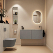 MONDIAZ TURE-DLUX Meuble toilette - 120cm - Smoke - EDEN - vasque Opalo - position droite - 1 trou de robinet SW1104718