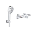 Grohe Vitalio Joy Badset - 175cm handdouche - 3 straalsoorten - thermostaatkraan - Chroom SW1576552