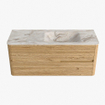Mondiaz CIRO-DLUX Badkamermeubelset - 120x45x50cm - Solid surface wastafel Frappe - 1 wasbak Rechts - zonder kraangaten - 2 lades - Oak SW1530853