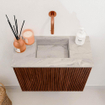 Mondiaz JOYA-DLUX 50cm meuble de toilette - couleur Ruby - Vasque FAYE position Milieu Sans trou de robinet couleur Glace. SW1423534