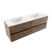 Mondiaz VICA Badkamermeubelset - 140x50x45cm - 4 lades - Cloud wastafel Talc - dubbel - zonder kraangaten - Mocha SW1208823