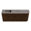 Mondiaz JOYA-DLUX 101.6cm toiletmeubel - ronding rechts kleur Walnut - Wastafel FAYE positie Links 1 kraangat kleur Oza. SW1424596