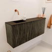 Mondiaz JOYA 101.6cm meuble de salle de bains - arrondi droit couleur Shadow - Vasque FAYE position Gauche Sans trou de robinet couleur Urban SW1421515