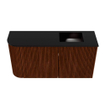 Mondiaz JOYA Meuble de salle de bains - 81.6cm - arrondi gauche couleur Ruby - Vasque FAYE position Droite 1 trou de robinet couleur Urban SW1421838