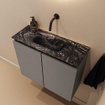 MONDIAZ TURE-DLUX Meuble WC 60 cm Smoke. Lavabo EDEN Lava position au centre. Sans trou de robinet. SW1104054