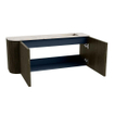 Mondiaz JOYA-DLUX 101.6cm toiletmeubel - ronding links kleur Shadow - Wastafel FAYE positie Rechts Zonder kraangat kleur Nata. SW1425006