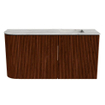 Mondiaz JOYA-DLUX 81.6cm toiletmeubel - ronding links kleur Ruby - Wastafel FAYE positie Rechts Zonder kraangat kleur Glace. SW1423563