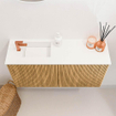 Mondiaz JOYA 80cm toiletmeubel - kleur Oak - Wastafel FAYE positie Links 1 kraangat kleur Talc. SW1421110