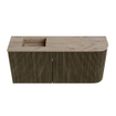 Mondiaz JOYA-DLUX 91.6cm meuble de salle de bains - arrondi droit couleur Shadow - Vasque FAYE position Gauche 1 trou de robinet couleur Arena. SW1424846