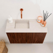 Mondiaz JOYA-DLUX 60cm toiletmeubel - kleur Ruby - Wastafel FAYE positie Links Zonder kraangat kleur Meli. SW1425346