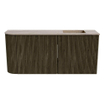 Mondiaz JOYA-DLUX 91.6cm toiletmeubel - ronding links kleur Shadow - Wastafel FAYE positie Rechts Zonder kraangat kleur Arena. SW1424851
