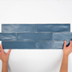 Terravito Pavero carreau mural - 7,5x30cm - Rectangle - 8,6mm - bleu marine mat SW359858