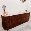 Mondiaz JOYA-DLUX Meuble de toilette 111,6cm - arrondi gauche couleur Ruby - Vasque FAYE position droite 1 trou de robinet couleur Meli. SW1425391