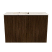 Mondiaz JOYA-DLUX Meuble de toilette 60cm - couleur Walnut - Vasque FAYE position Gauche 1 trou de robinet couleur Nata SW1424470