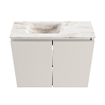 MONDIAZ TURE-DLUX Meuble toilette - 60cm - Linen - EDEN - vasque Frappe - position gauche - 1 trou de robinet SW1102891