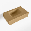 Mondiaz LEX Lavabo compact - 50x30x12cm - vasque à gauche - sans trous de robinetterie - solid surface - Oro SW1026058