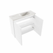 MONDIAZ TURE-DLUX meuble WC 60 cm Talc. EDEN vasque Ostra position droite. Sans trou de robinet. SW1104645