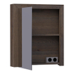BRAUER Rise armoire de toilette - 60x70x15cm - sans éclairage - avec 1 porte miroir double face à ouverture à gauche lattes chêne noir SW223477