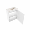 MONDIAZ TURE-DLUX Meuble toilette - 40cm - Talc - EDEN - vasque Frappe - position droite - sans trou de robinet SW1102583