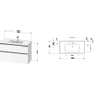 Ensemble de meuble Duravit D-Neo avec meuble sous lavabo avec 2 tiroirs avec fermeture douce 100x20x48cm incluant lavabo blanc mat SW641973