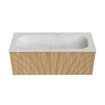 MONDIAZ KURVE-DLUX 110cm Meuble salle de bain - couleur Oak - 1 tiroir - vasque BIG MEDIUM centre - 1 trou de robinet - couleur Opalo SW1137566