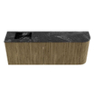 Mondiaz JOYA-DLUX 111.6cm toiletmeubel - ronding rechts kleur Dusk - Wastafel FAYE positie Links Zonder kraangat kleur Lava. SW1423296