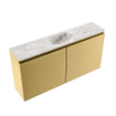 MONDIAZ TURE-DLUX Meuble toilette - 100cm - Oro - EDEN - vasque Glace - position centrale - sans trou de robinet SW1103426