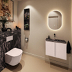 MONDIAZ TURE-DLUX meuble de toilettes 60 cm Rosee. EDEN lavabo Lava position milieu. Sans trou de robinet. SW1104001