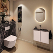 MONDIAZ TURE-DLUX Meuble toilette - 60cm - Rosee - EDEN - vasque Lava - position centrale - sans trou de robinet SW1104001
