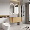 Royal Plaza Terra Badkamermeubelset - 120x46.2x46cm - solid surface wastafel wit mat - 2 wasbakken - zonder kraangaten - 2 lades - sandwood (licht eiken) SW1447032