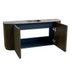 Mondiaz JOYA-DLUX 93.2cm toiletmeubel - ronding links en rechts kleur Shadow - Wastafel FAYE positie Midden 1 kraangat kleur Sombra. SW1425239