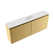 MONDIAZ TURE-DLUX Meuble toilette - 120cm - Oro - EDEN - vasque Opalo - position centrale - 1 trou de robinet SW1104472