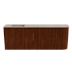 Mondiaz JOYA-DLUX 111.6cm meuble de salle de bains - arrondi droit couleur Ruby - Vasque FAYE position Gauche 1 trou de robinet couleur Saba. SW1425625