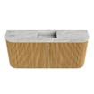 Mondiaz JOYA-DLUX 93.2cm toiletmeubel - ronding links en rechts kleur Oak - Wastafel FAYE positie Midden Zonder kraangat kleur Glace. SW1422026