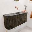 Mondiaz JOYA-DLUX 93.2cm toiletmeubel - ronding links en rechts kleur Shadow - Wastafel FAYE positie Midden Zonder kraangat kleur Sombra. SW1425240