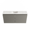 MONDIAZ TURE-DLUX Meuble toilette - 100cm - Smoke - EDEN - vasque Ostra - position centrale - 1 trou de robinet SW1105137